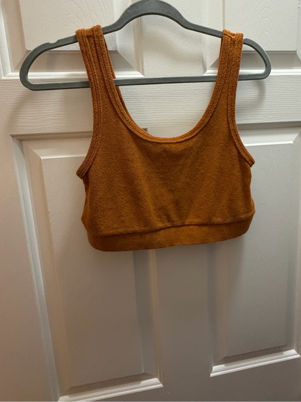 aerie Rust Orange Ribbed Crop Tank